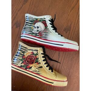 Ed Hardy Vintage Rubber High Top Sneakers Mens 10